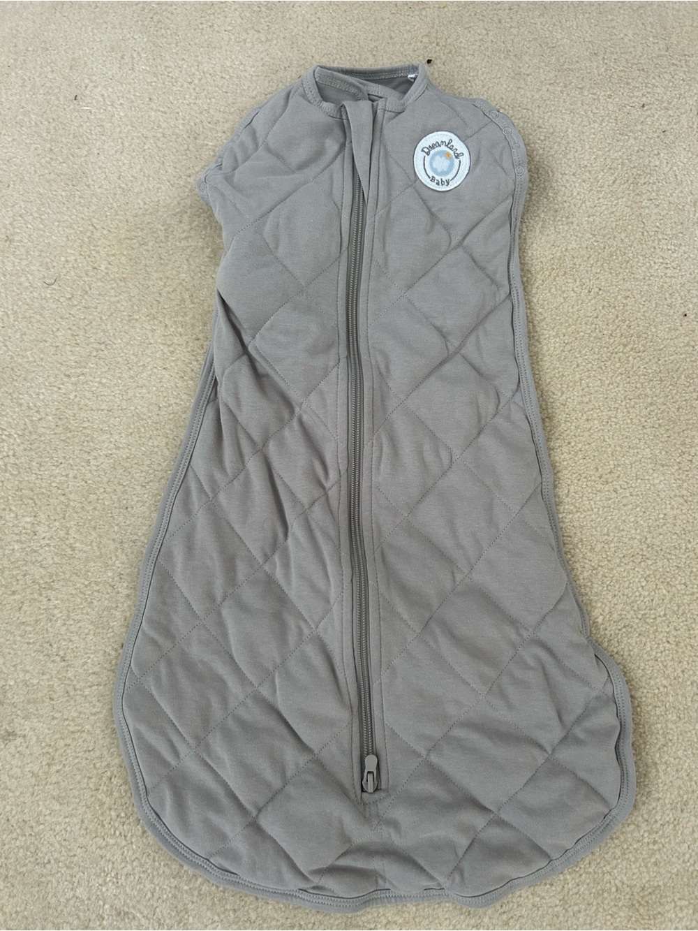 Dreamland Baby Quilted Grey Sleep Sack - Cozy Zip Front